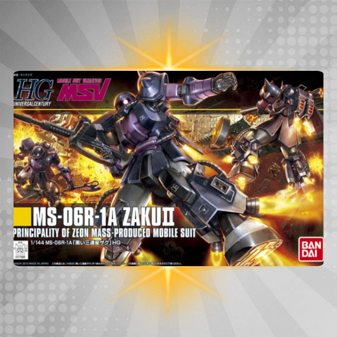 Bandai HGUC 1/144 #151 MS-06R-1A Zaku II Black Tristars Model Kit
