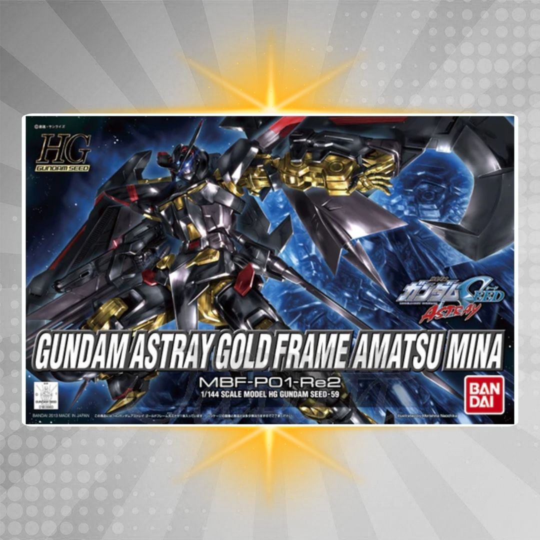 Bandai HGSEED 1/144 MBF-P01-RE2 Gundam Astray Gold Frame Amatsu Mina Model Kit