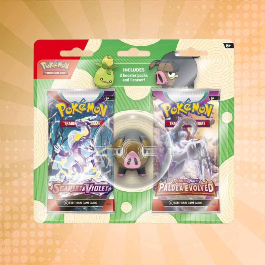 Pokémon TCG: 2 Booster Packs & Lechonk Eraser