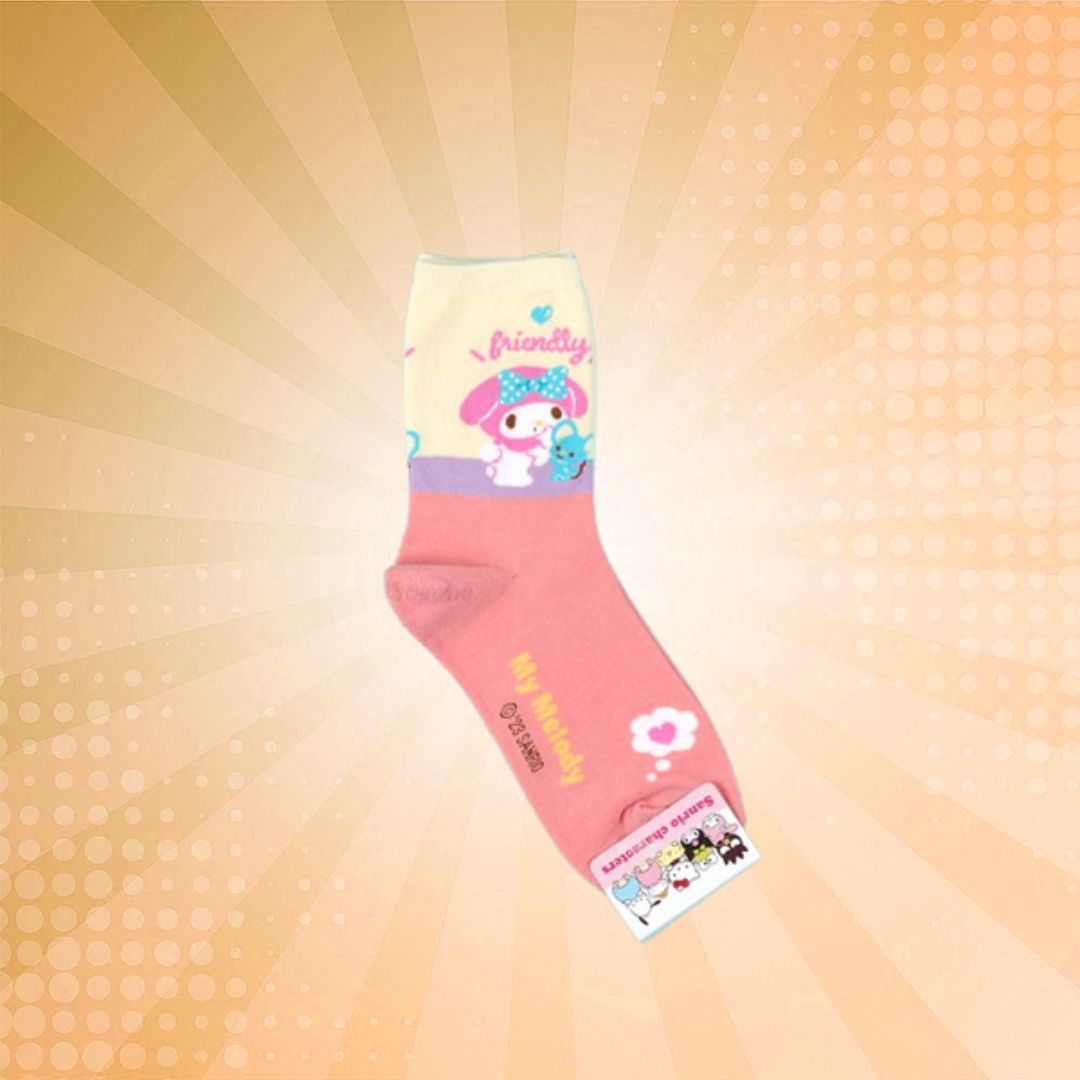 Sanrio Color Match Long Socks (Size: 220-260mm) - Melody