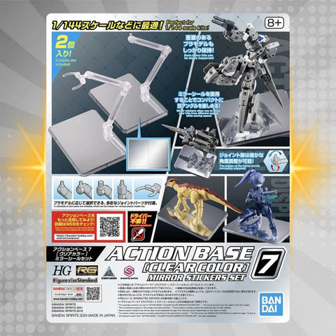 Bandai Action Base 7 [Clear Color] Mirror Stickers Set [Set of 2]